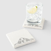 バセットハウンドシンプル白黒子犬の目 ストーンコースター (横)