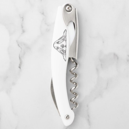 バセットハウンドシンプル白黒子犬の目 ソムリエナイフ (裏面)