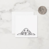 バセットハウンドシンプル白黒子犬の目 ノートカード (正面/裏面インサイチュ)