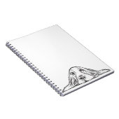 バセットハウンドシンプル白黒子犬の目 ノートブック (右側)