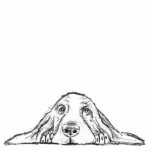 バセットハウンドシンプル白黒子犬の目 フォトスカルプチャー<br><div class="desc">どうして犬の目と耳の垂れ下がりが好きになれないの？あなたの人生で犬やバスセットハウンドの恋人のために完璧。</div>