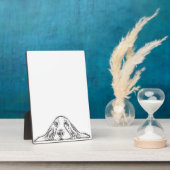 バセットハウンドシンプル白黒子犬の目 フォトプラーク (側面)