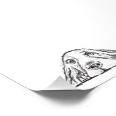 バセットハウンドシンプル白黒子犬の目 フォトプリント            (角)