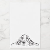 バセットハウンドシンプル白黒子犬の目 フードラベル (シングルラベル)