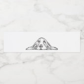 バセットハウンドシンプル白黒子犬の目 ペットボトルラベル (シングルラベル)