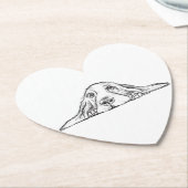 バセットハウンドシンプル白黒子犬の目 ペーパーコースター (アングル)