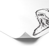 バセットハウンドシンプル白黒子犬の目 ポスター (角)