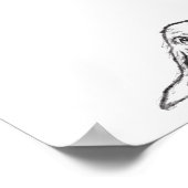 バセットハウンドシンプル白黒子犬の目 ポスター (角)