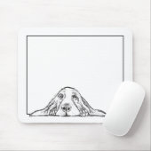 バセットハウンドシンプル白黒子犬の目 マウスパッド (マウス)