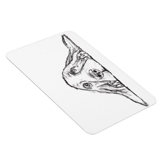 バセットハウンドシンプル白黒子犬の目 マグネット (右側)