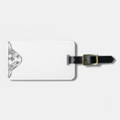 バセットハウンドシンプル白黒子犬の目 ラゲッジタグ (正面横)