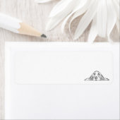 バセットハウンドシンプル白黒子犬の目 ラベル (インサイチュ)