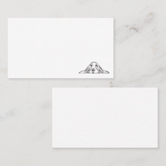 バセットハウンドシンプル白黒子犬の目 名刺 (正面/裏面)