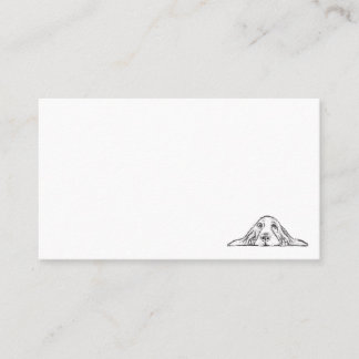 バセットハウンドシンプル白黒子犬の目 名刺