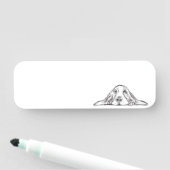 バセットハウンドシンプル白黒子犬の目 名札 (インサイチュ)