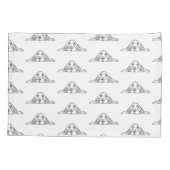 バセットハウンドシンプル白黒子犬の目 枕カバー (裏面)