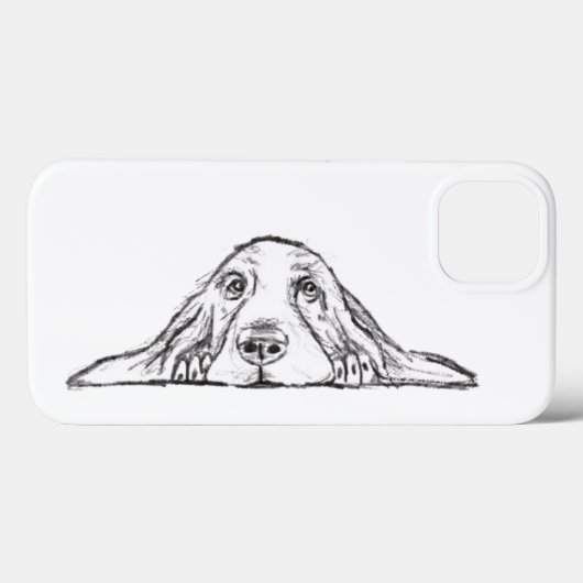 バセットハウンドシンプル白黒子犬の目 Case-Mate iPhoneケース (裏面 (横))