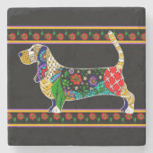 バセットハウンドストーンコースター ストーンコースター (正面)