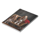 バセットハウンドスノーウィースライクリスマスデコール ノートパッド (回転)