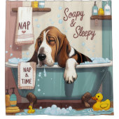 バセットハウンドスロッピースリームイおもしろいキュート シャワーカーテン (正面)