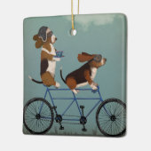バセットハウンドタンデム セラミックオーナメント (左)