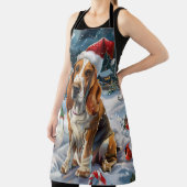 バセットハウンドドウインターワーワンダーランドクリスマスジョイ エプロン (インサイチュ)