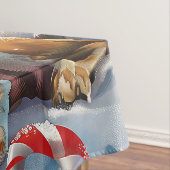 バセットハウンドドウインターワーワンダーランドクリスマスジョイ テーブルクロス (インサイチュ)