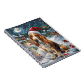 バセットハウンドドウインターワーワンダーランドクリスマスジョイ ノートブック (右側)