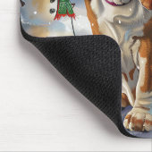 バセットハウンドドウインターワーワンダーランドクリスマスジョイ マウスパッド (コーナー)