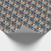 バセットハウンドドウインターワーワンダーランドクリスマスジョイ ラッピングペーパー (角)