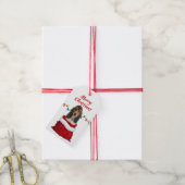 バセットハウンドドッグインサンタバッグ ギフトタグ (より糸付き)