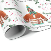 バセットハウンドドッグクリスマスセーターを着たフェスティバル ラッピングペーパー (ロールコーナー)