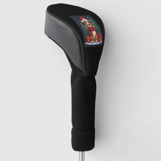 バセットハウンドドッグクリスマスパーティーサンタドッグ恋人 ゴルフヘッドカバー (アングル)