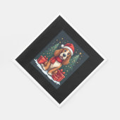 バセットハウンドドッグクリスマスパーティーサンタドッグ恋人 スタンダードランチョンナプキン (角)