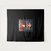 バセットハウンドドッグクリスマスパーティーサンタドッグ恋人 タペストリー (正面(横))