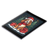 バセットハウンドドッグクリスマスパーティーサンタドッグ恋人 ノートブック (左側)