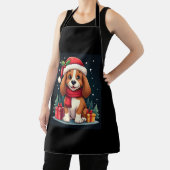 バセットハウンドドッグクリスマス服サンタハットドッグX エプロン (インサイチュ)