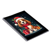 バセットハウンドドッグクリスマス服サンタハットドッグX ノートブック (右側)