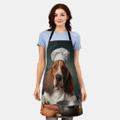 バセットハウンドドッグシェフ エプロン (着用した状態)