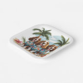 バセットハウンドドッグスハワイアンシャツ ペーパープレート (傾斜あり)