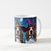 バセットハウンドドッグスパンプキンハロウィンおもしろい コーヒーマグカップ (正面右)