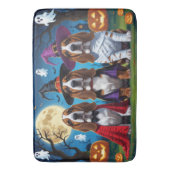 バセットハウンドドッグスパンプキンハロウィンおもしろい バスマット (正面縦)