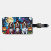 バセットハウンドドッグスパンプキンハロウィンおもしろい ラゲッジタグ (裏面横)