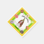 バセットハウンドドッグバースデーパーティナプキン スタンダードカクテルナプキン (角)