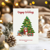 バセットハウンドドッグファミリークリスマス シーズンカード