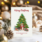 バセットハウンドドッグファミリークリスマス シーズンカード