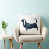 バセットハウンドドッグブラックウォーターのシルエット クッション (椅子)