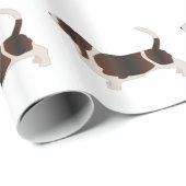 バセットハウンドドッグブリードシルエットイラストレーション ラッピングペーパー (ロールコーナー)