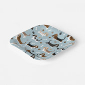 バセットハウンドドッグボーンアンドポーズ紙プレート ペーパープレート (傾斜あり)