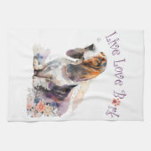 バセットハウンドドッグママフローラ キッチンタオル (横)